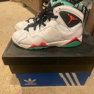 Jordan Kids' White, Red, and Green Sneakers